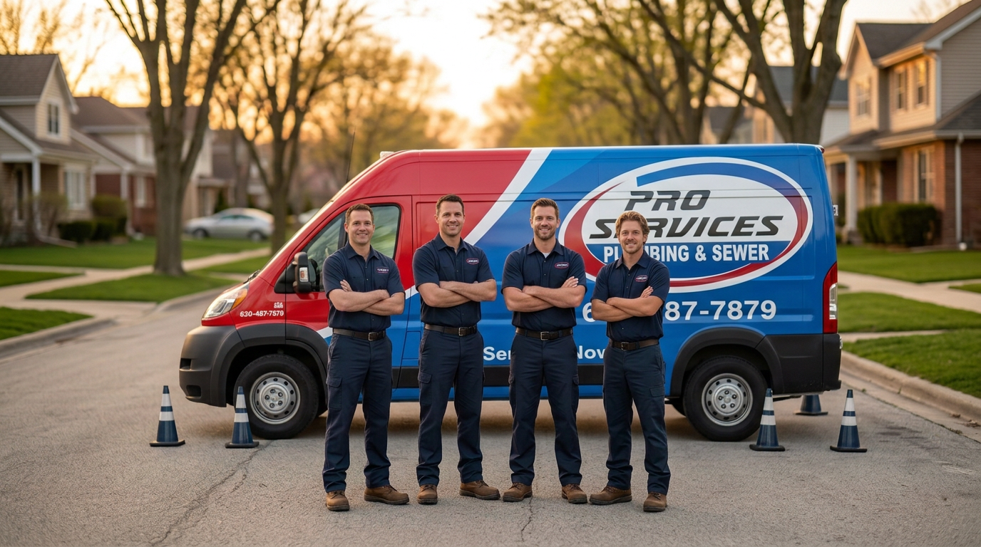 Pro Services plumber at work on a sewer line